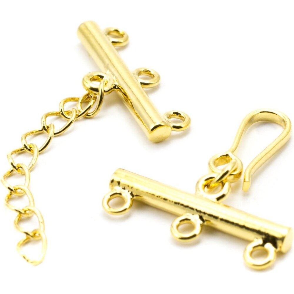 Gold Elegance Three Strand Clasp 18mm New In Package
